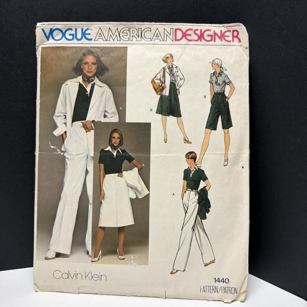 Vintage Vogue AMERICAN DESIGNER Pattern #1440 Designed Calvin Klein Sz 10
